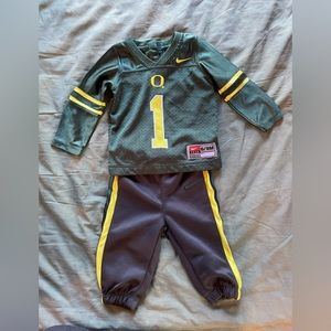 Baby Oregon Ducks football jersey and pants set